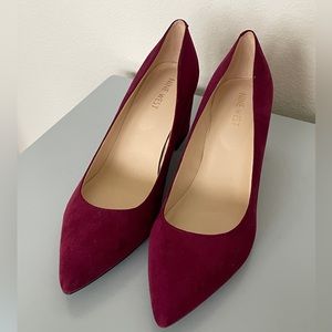 Nine West Burgundy Block Heels